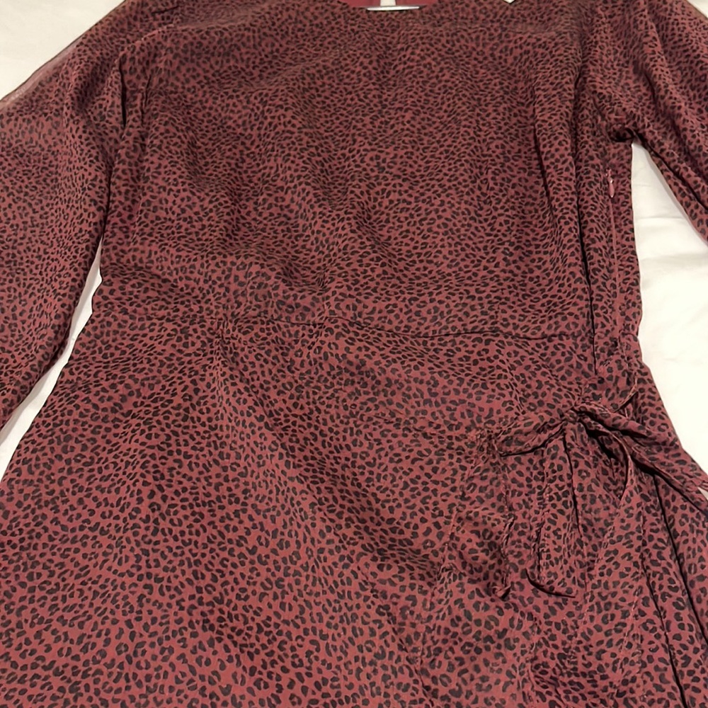 Abercrombie and Fitch cheetah print, maroon and black mini dress size medium NWT - Picture 3 of 3